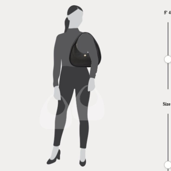 Kate Spade Kayla Crescent Shoulder Hobo Bag Purse - Black Pebbled Leather - Picture 4 of 4